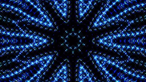 las líneas brillantes brillantes establecen un movimiento de onda azul, colorido, sobre un fondo negro