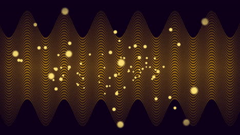 animation of multiple glowing spots moving in hypnotic motion on brown lined background