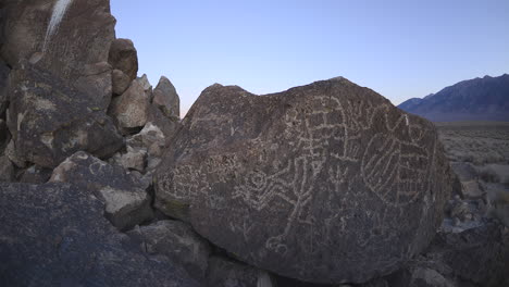 dolly shot time lapse at dawn of a sacred owens valley paiute petroglyph site in the eastern sierras california 1