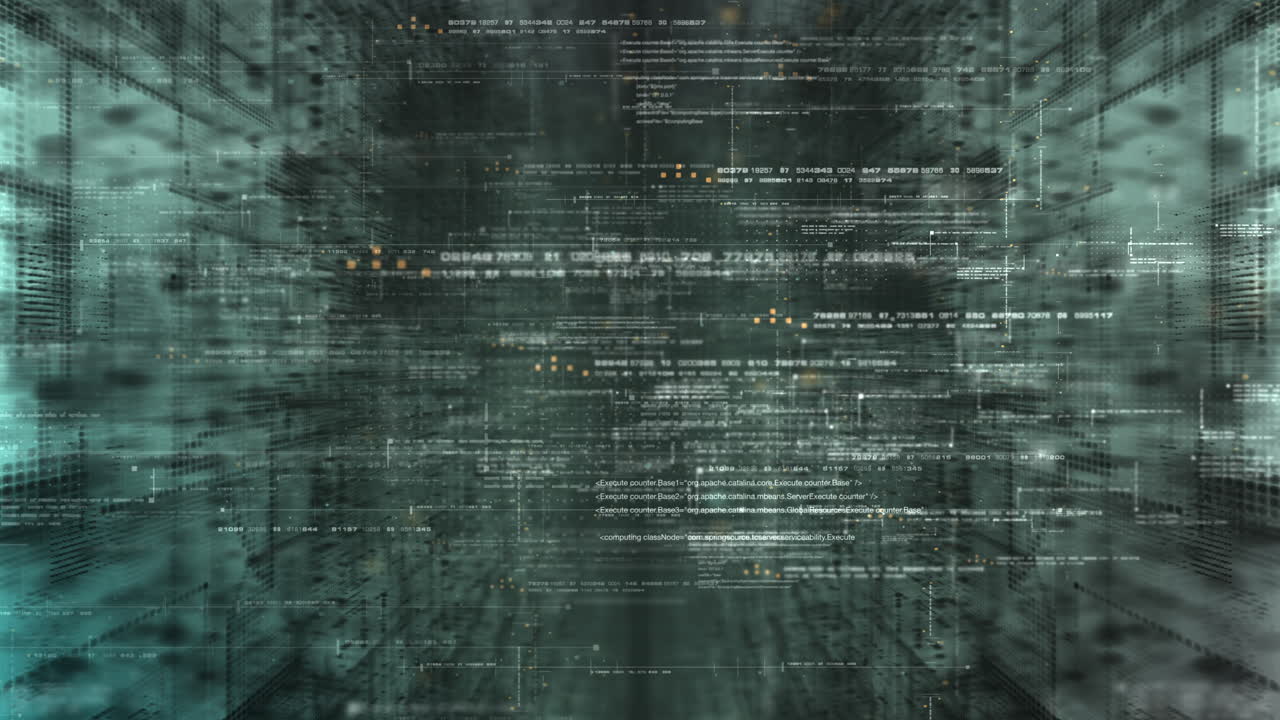 Futuristic simulation of 5G network concept, artificial intelligence quantum physic deep learning performing analytic computational head up display loop background