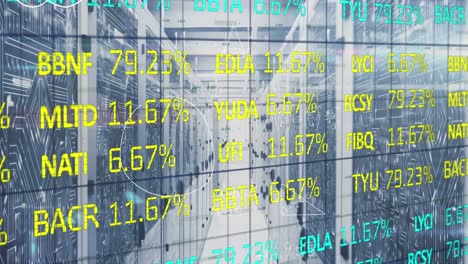 Animation-Der-Börsendatenverarbeitung-Und-Mathematischer-Gleichungen-Im-Computerserverraum