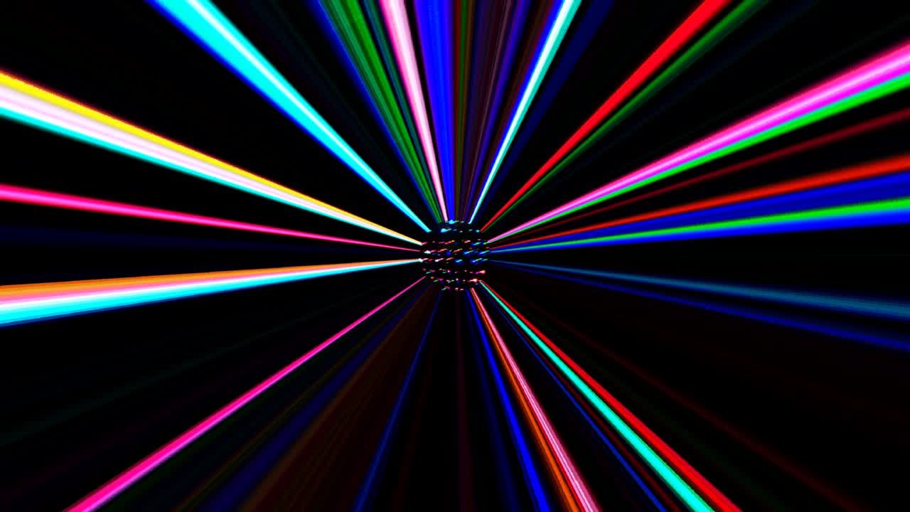 linee luminose 3d luminose impostano il movimento dell'onda, colore pieno, su sfondo nero