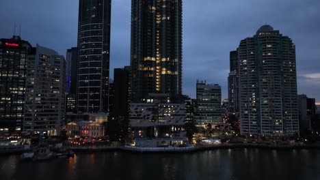 Aerial-shot-of-new-development-of-Brisbane-Skyscraper,-443-Queen-St-Brisbane-City