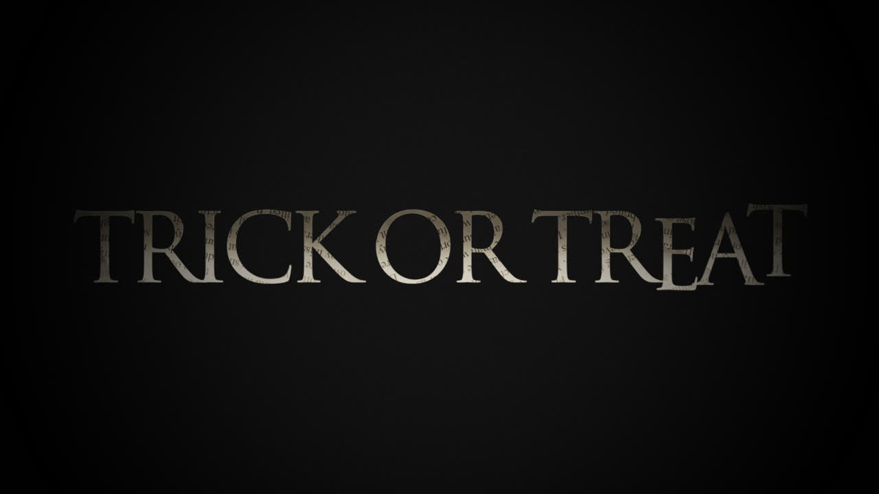 trick or treat texto en la textura grunge negro