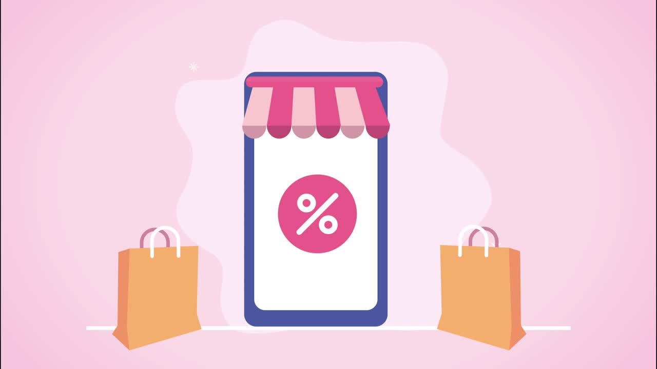 ecommerce technology in smartphone animation