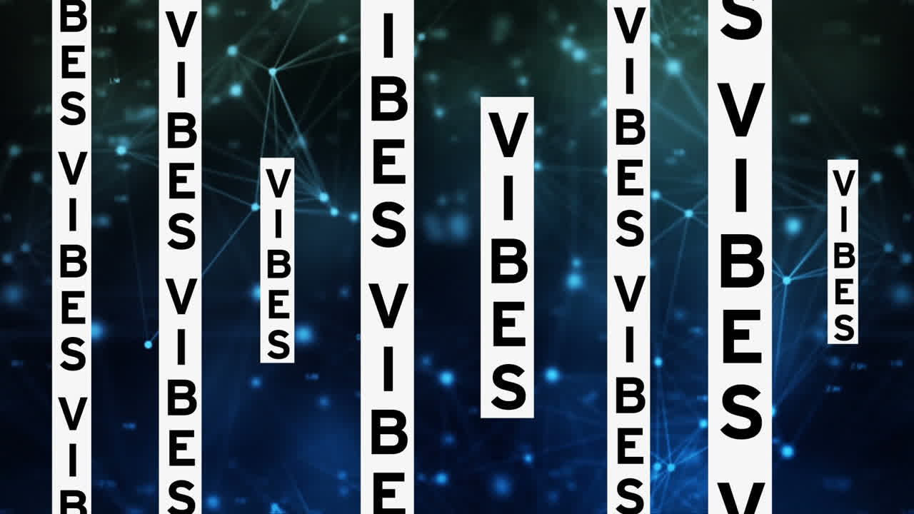 Animation of sweet text over network of connections