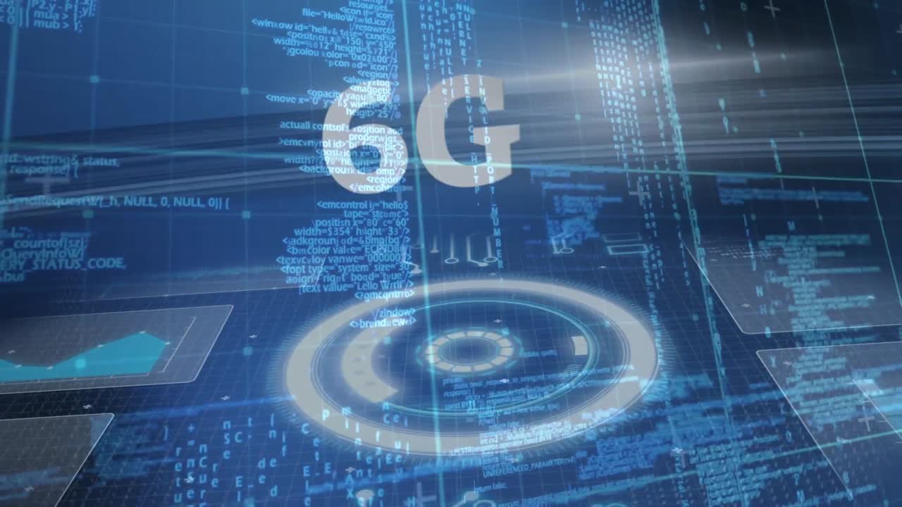 animación de la red de conexiones sobre la ciudad digital sobre fondo azul