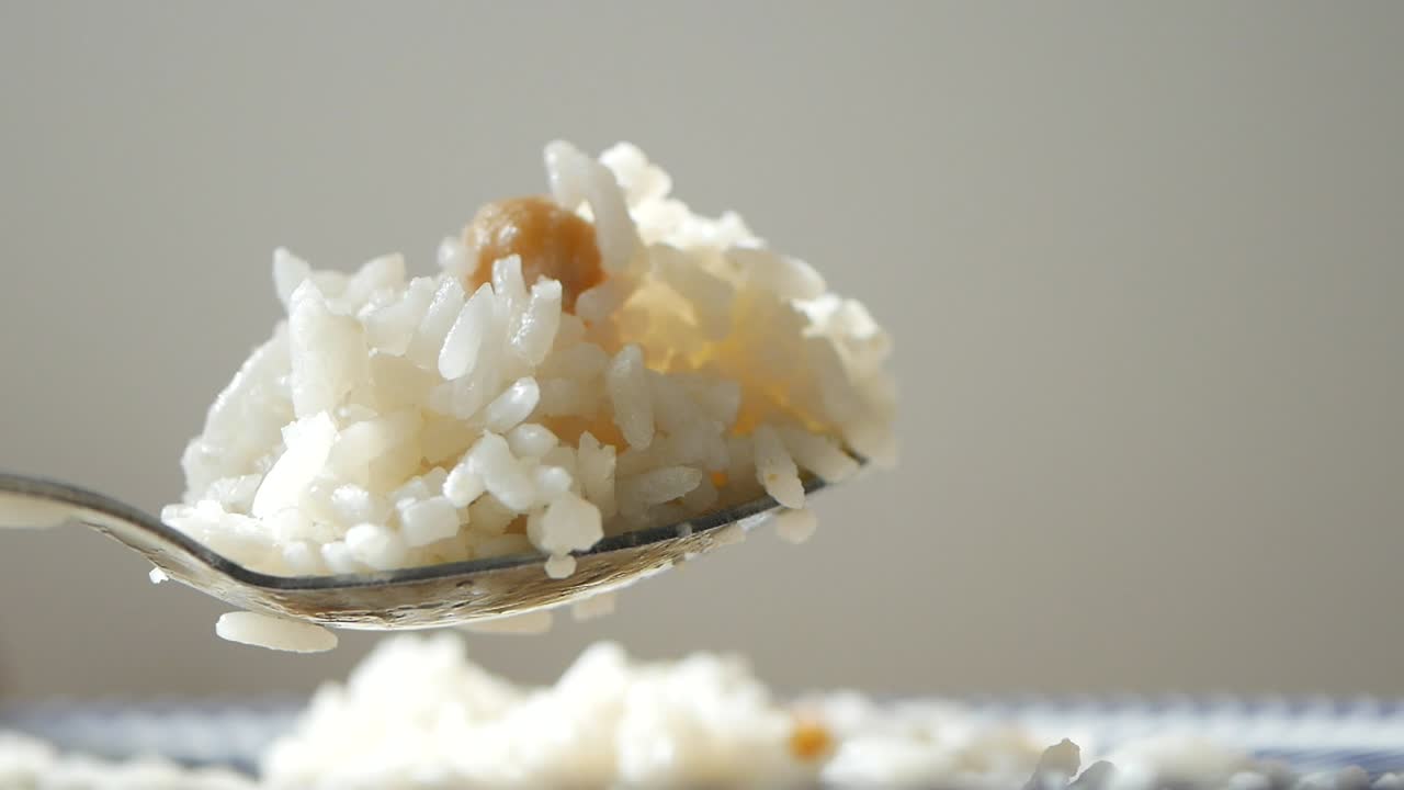 Rice on a spoon