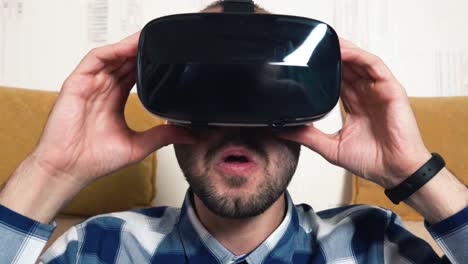 man experiencing virtual reality