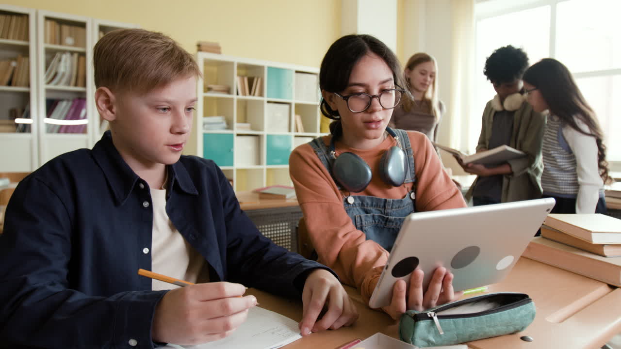 Students engaged in learning activities in a classroom setting