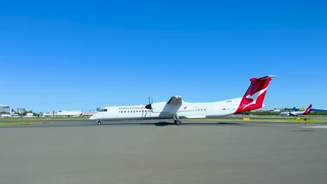 aircraft moving on runway at sydney airport