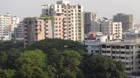 cityscape of residential buildings under construction