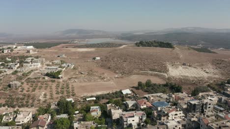 aerial view of a mosque in a palestinian village