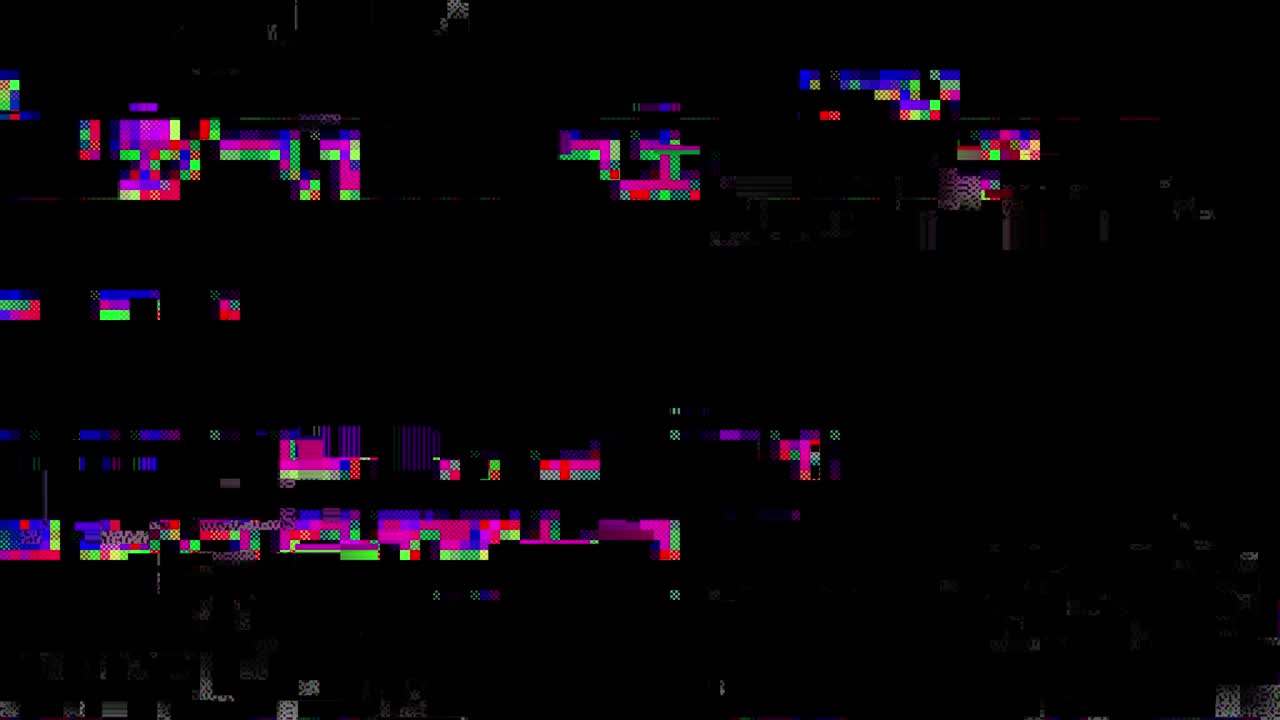 4K Loop Animation of No signal old vintage TV. Static color noise. Glitch Error Video Damage