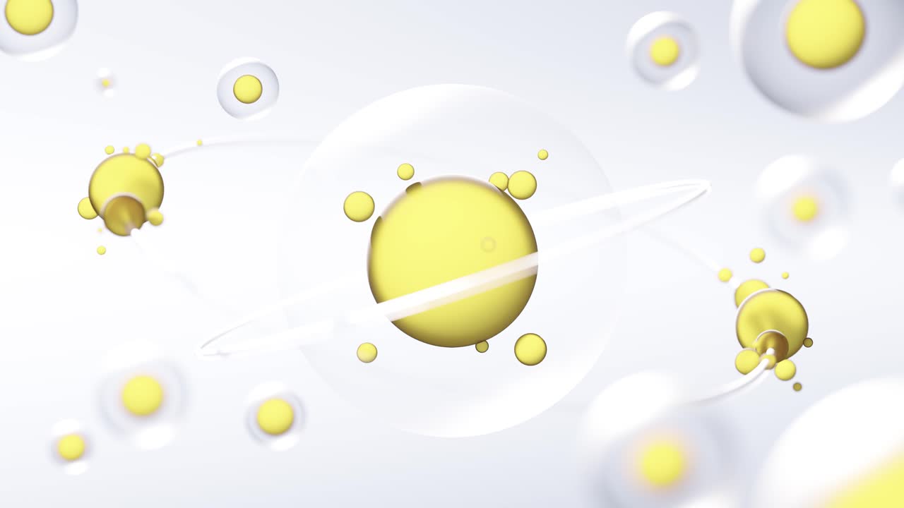 3D Gold Collagen serum and vitamin hyaluronic acid skin care solutions. 3d animation