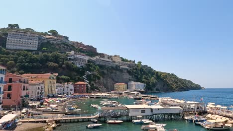 colorful buildings and boats in sorrento, naples