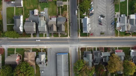 top down aerial overhead perspective of street