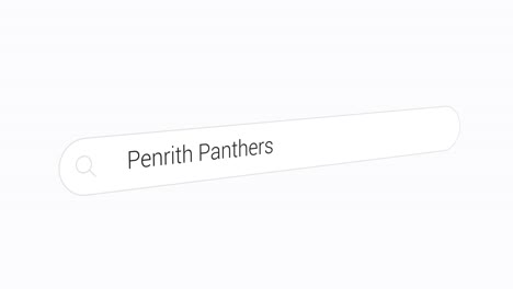 entering penrith panthers in computer search field