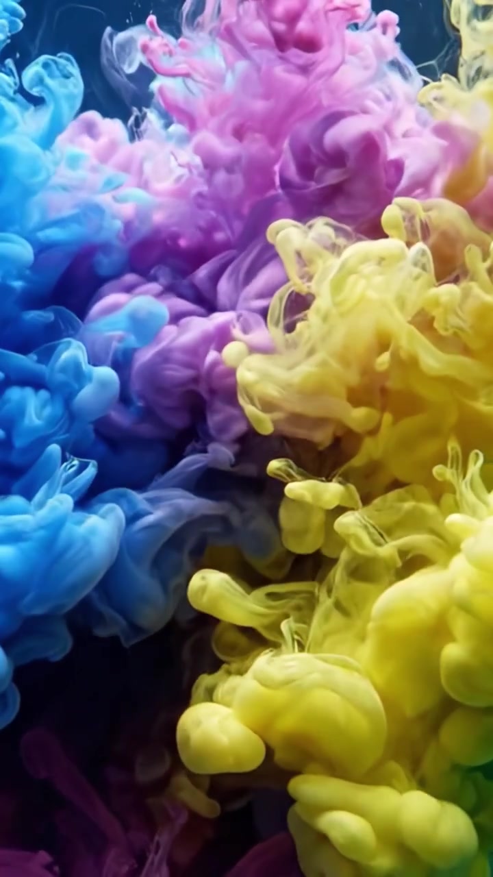 Vortici vibranti di inchiostro colorato nell'acqua: uno spettacolo affascinante di dinamica dei fluidi ed effetti di diffusione catturato attraverso immagini mozzafiato