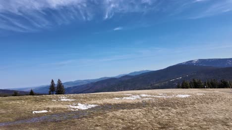 view the top of the mountain - outdoor activity on fresh air - beskidy rysianka mountain pasture - 4k