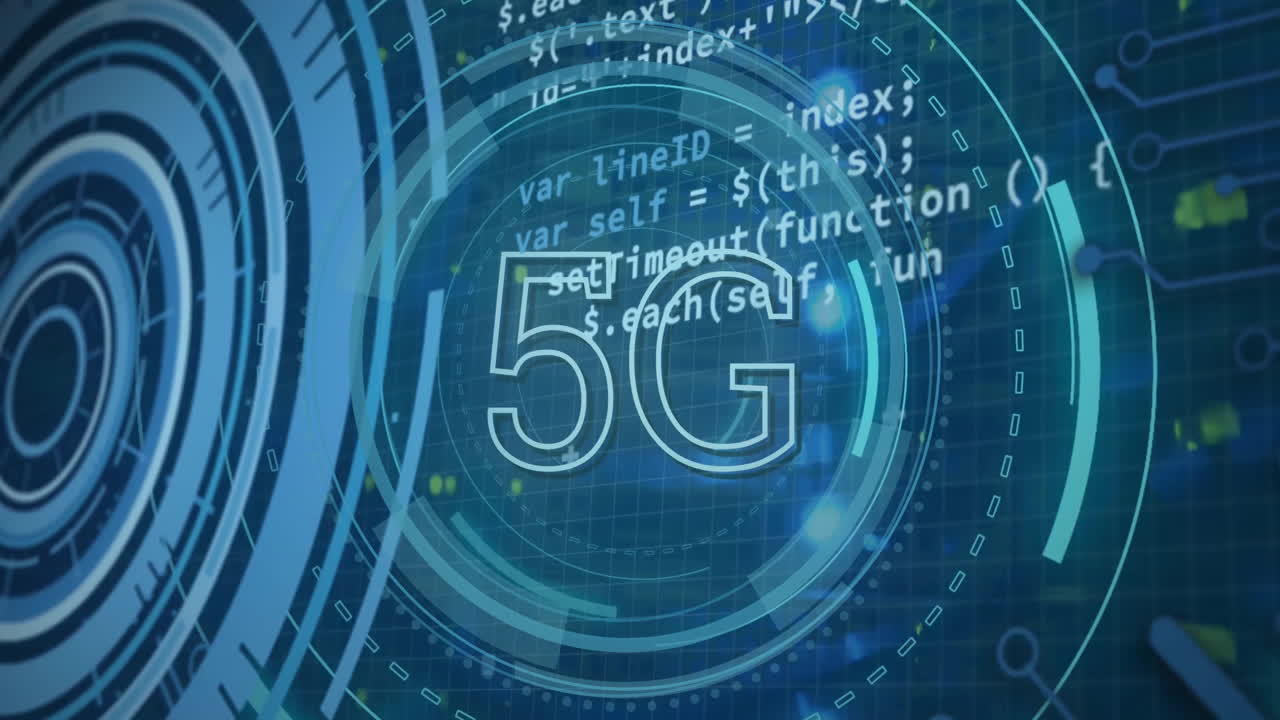 animazione di 5g attraverso l'elaborazione dei dati e la scansione della portata