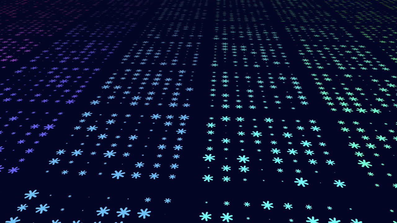 A colorful grid of stars set against a black backdrop forms a captivating pattern. Each star shines in a unique hue, creating a mesmerizing and harmonious visual display