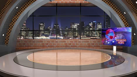 el bucle de fondo del estudio de noticias virtual en 3d