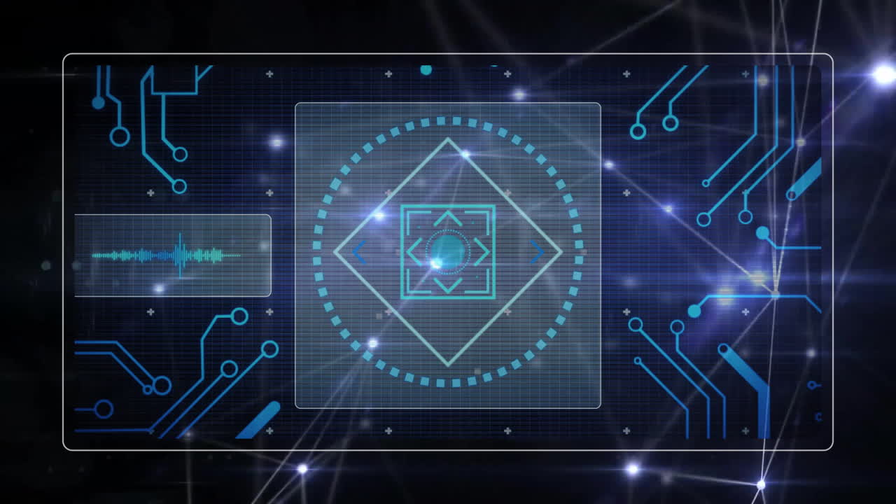 Animation of network of connections over scope scanning