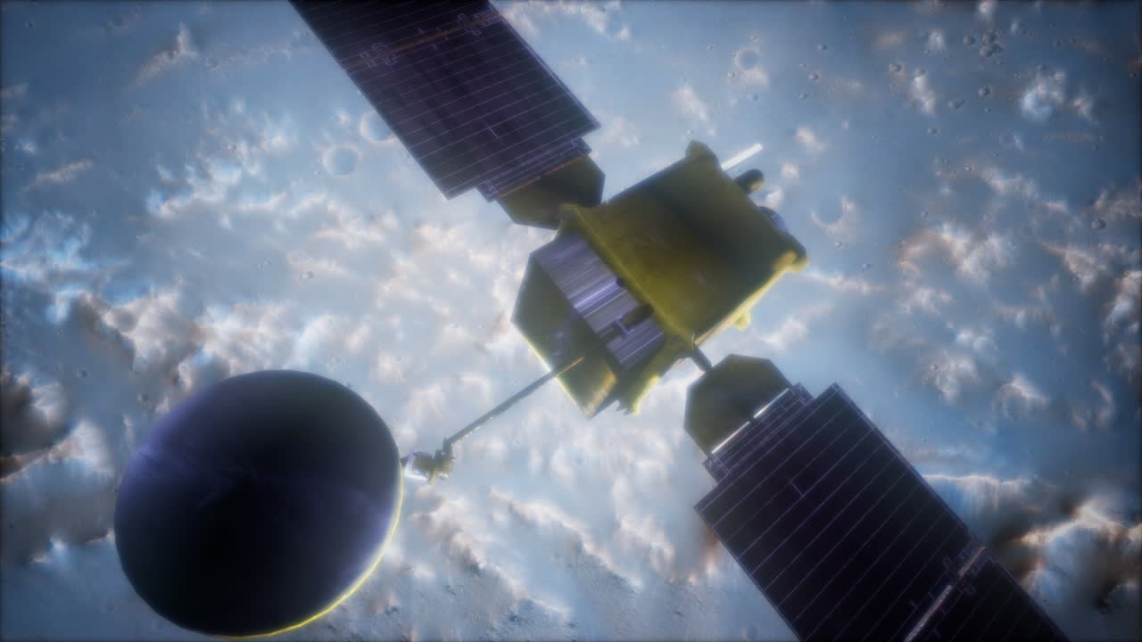 화성 행성을 공전하는 지구 측정기