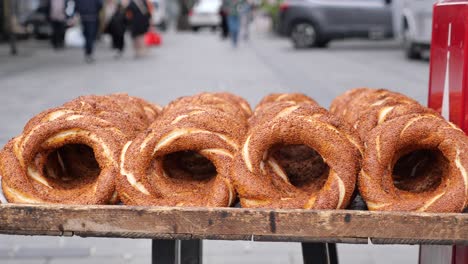 turkish simit on a street cart