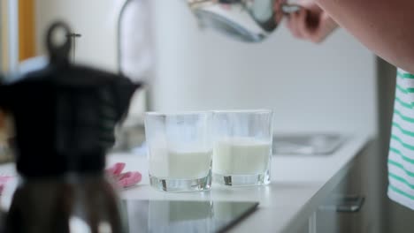 making coffee with milk