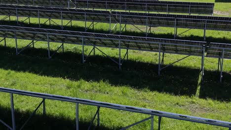 solar panel field captured from above on a sunny day