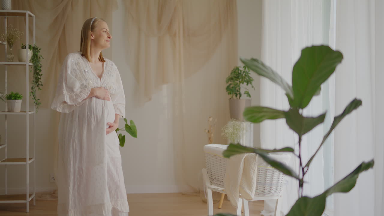 Pregnant Woman Dancing Happily