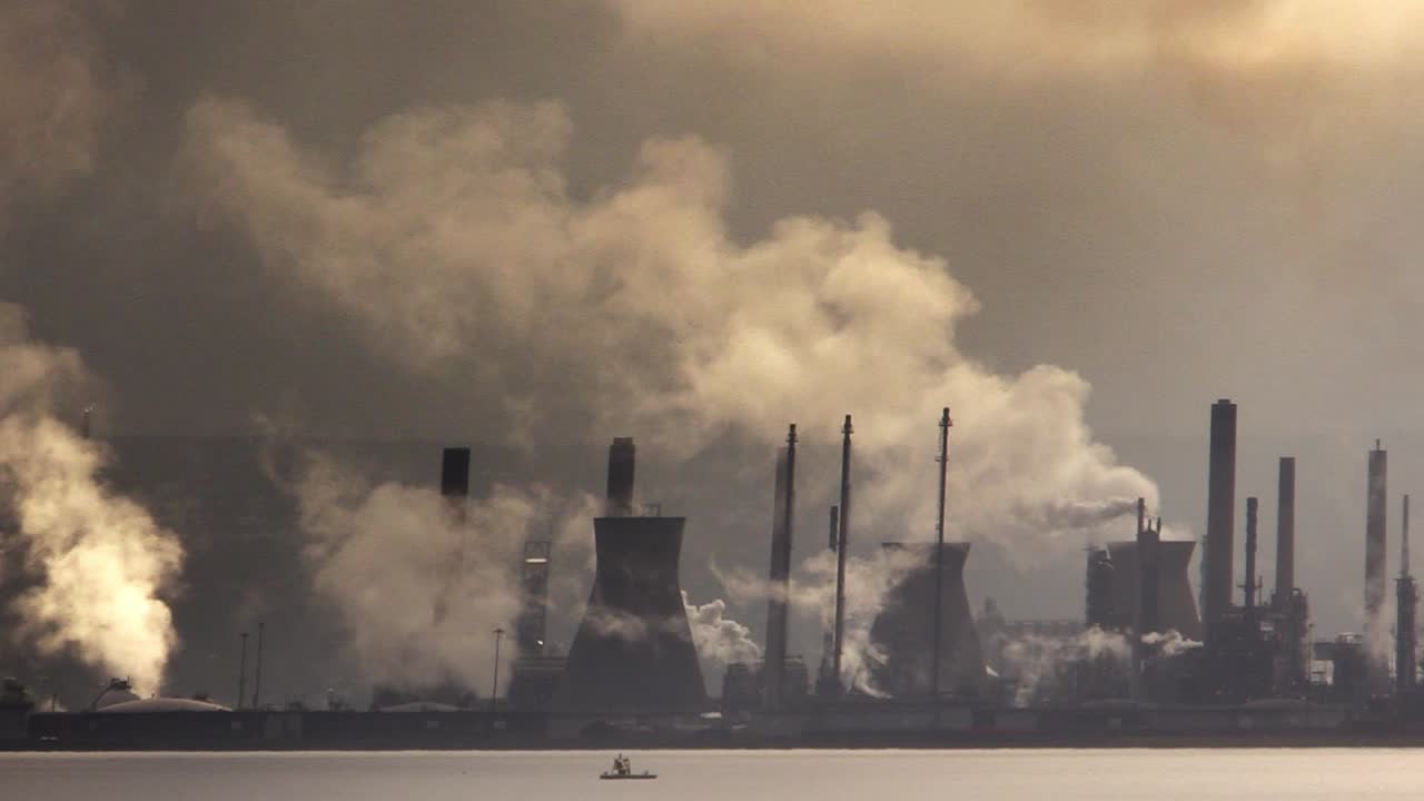 Grangemouth Oil Refinery telephoto shot from Culross Scotland
