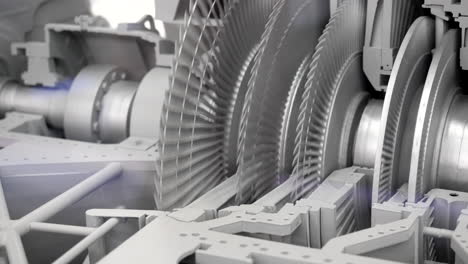 closeup of a turbine engine component