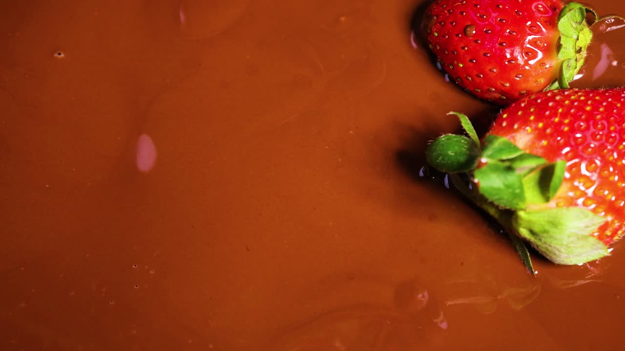 녹은 초콜릿 에 녹여 있는 딸기
