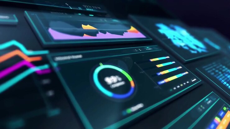 Digital Dashboard Displaying Interactive Data Visualizations
