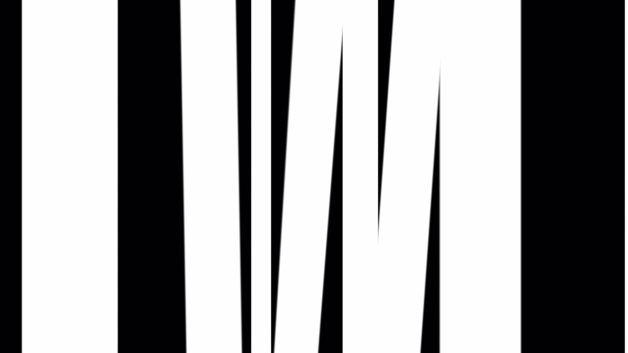 Abstracte overgang van verticale witte balken die uitzetten op een zwarte achtergrond