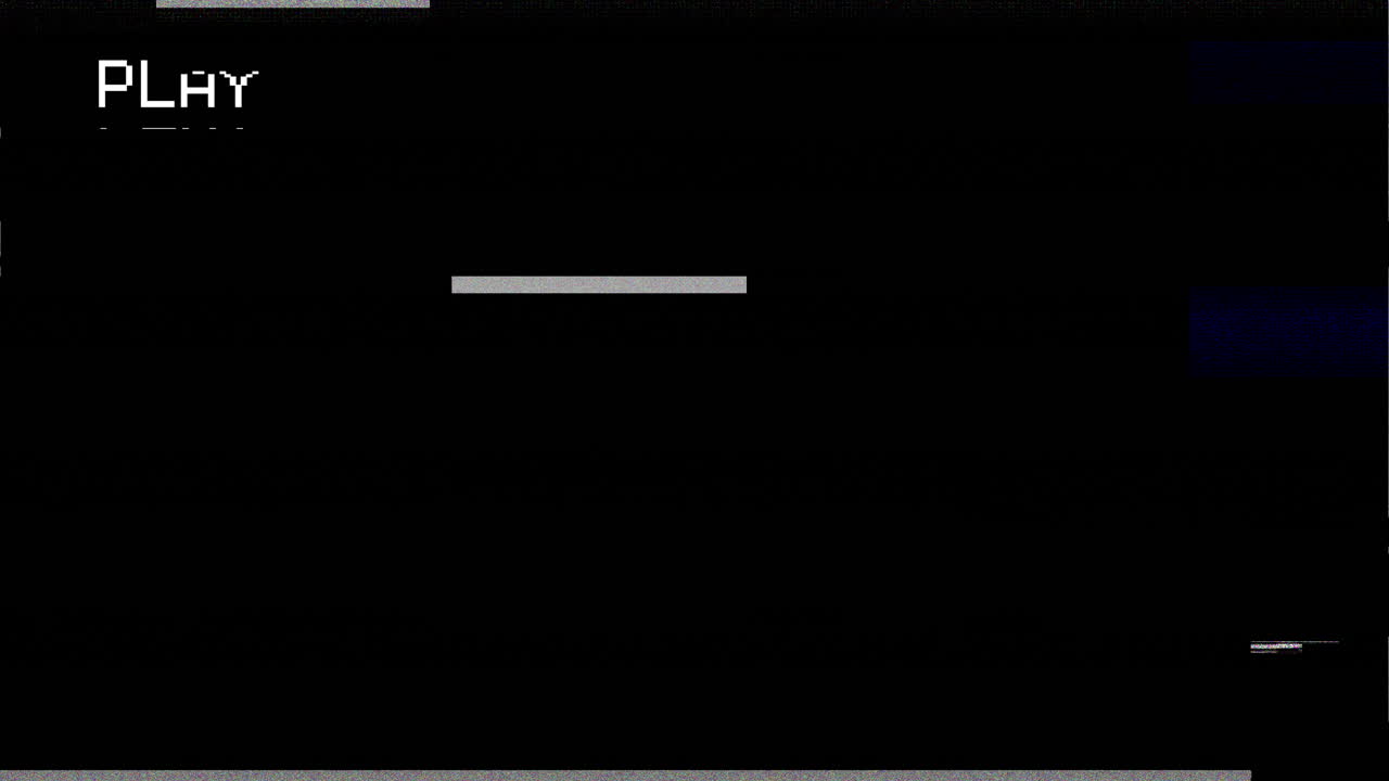 VHS-avspillingsskjerm med glitch- og statiske effekter