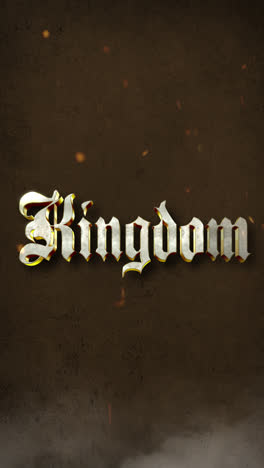 kingdom title text with metallic effect