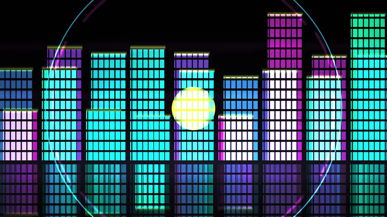 Vibrant Digital Audio Equalizer with Pulsating Bars