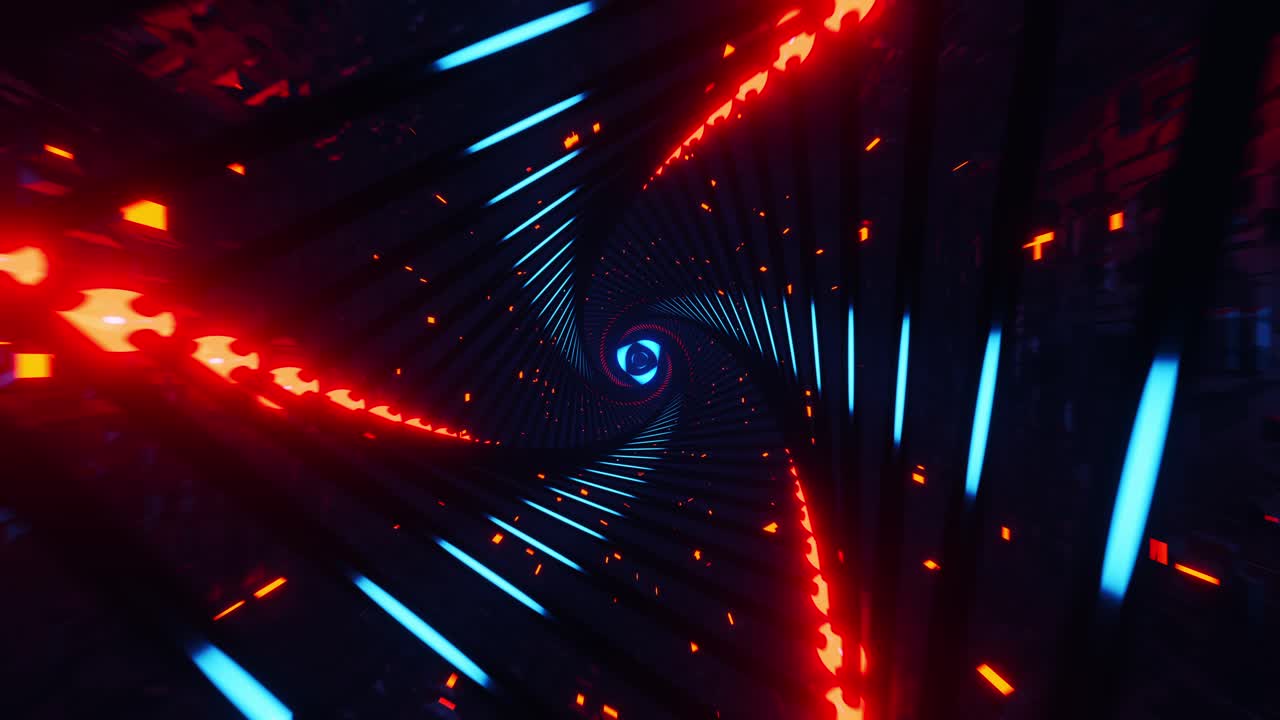 túnel de triángulo de neón