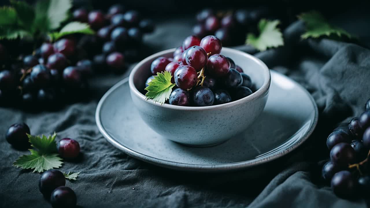Red Grapes in a Bowl