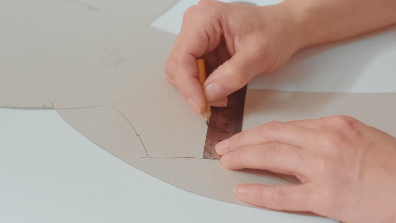 여성 패션 디자이너는 스튜디오에서 그녀의 디자인을 작업합니다. 패션 디자인은 새로운 컬렉션에 대한 스케치를 그립니다. 아름다운 패션 여성 디자이더는 스튜디오에서 그림을 그립니다.