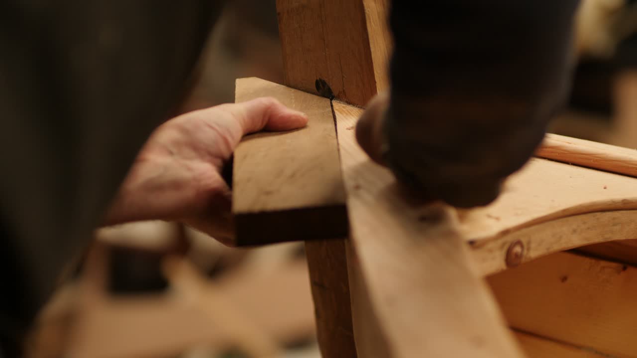 Checking Wood Fit in Traditional Boat Building