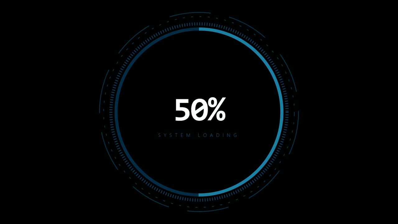 Digital Loading Progress Circle with Percentage Counter