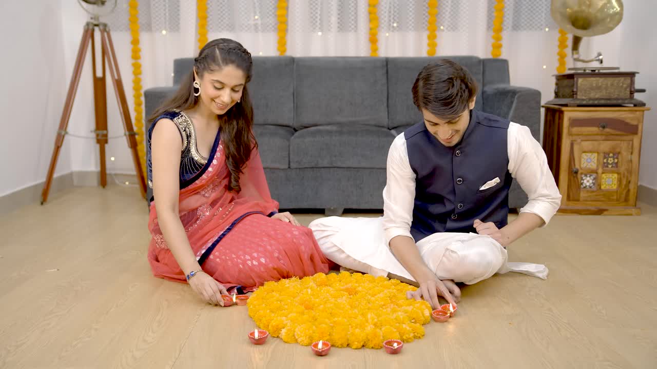 una pareja india en llamas.