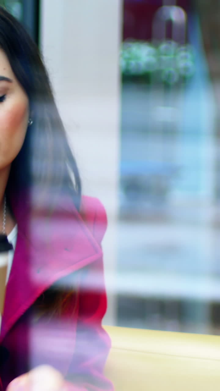 커피를 마시면서 휴대전화를 사용하는 사업가