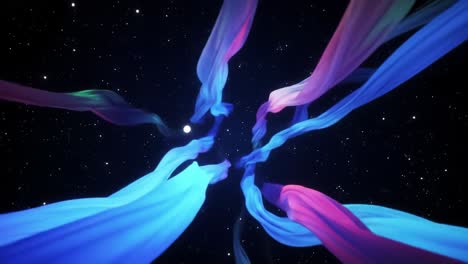 abstract ribbons in space