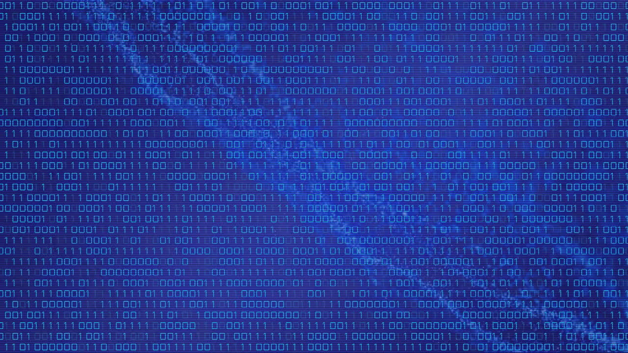 Animation of dna strand and binary coding data processing